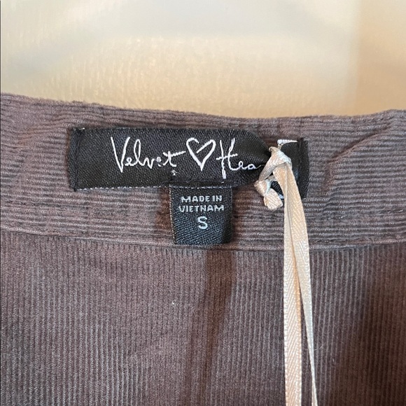 Velvet Heart NWT Women's Brown Gray Long Sleeve Tiered corduroy Dress size Small - Picture 2 of 12